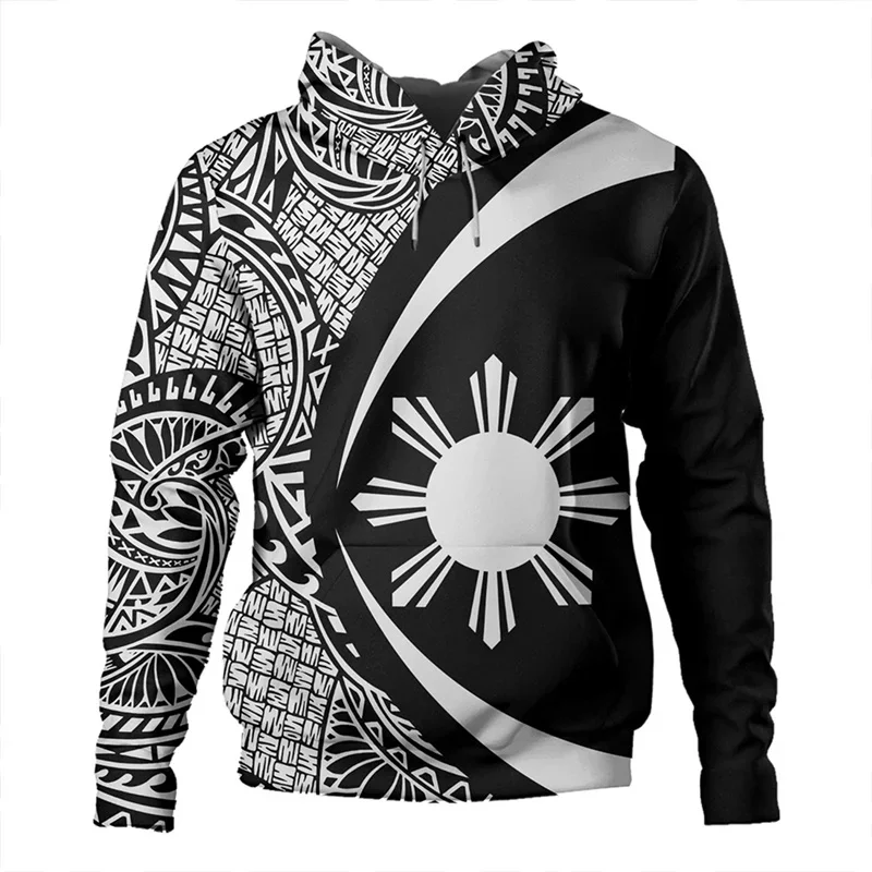 thumbnail image 1 of Sudadera con capucha con estampado 3D tribal de Lapu Lapu Sun, tatuaje polinesio de Filipinas, para hombres y niños, 1 of 4