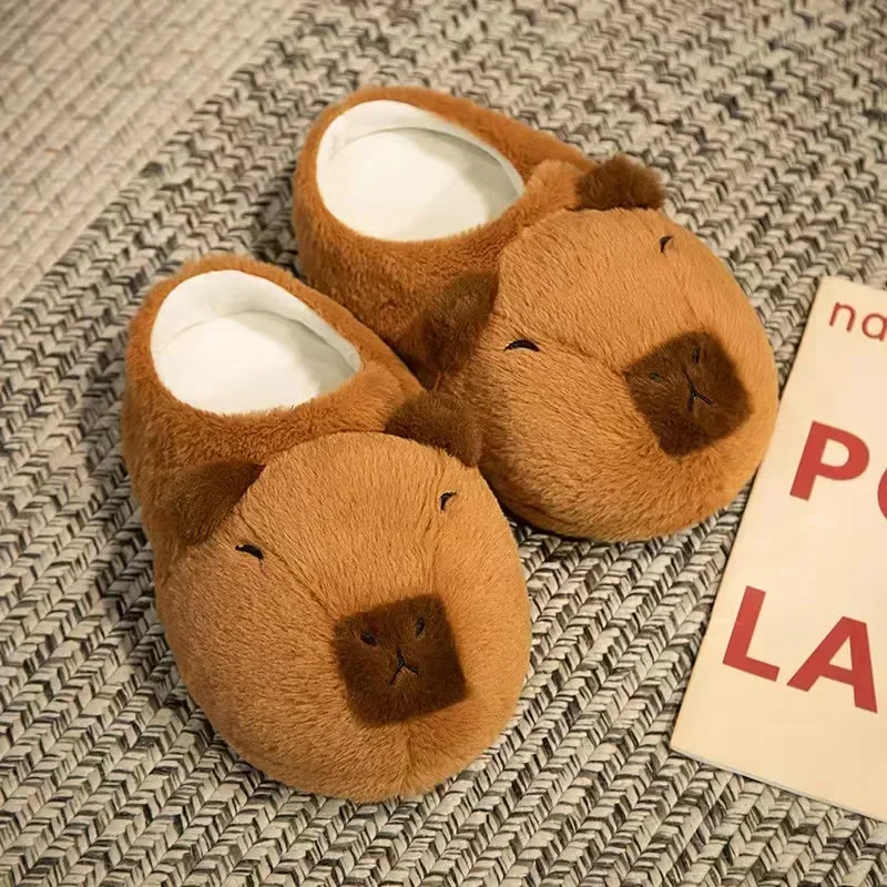 Plush slippers Capybara Plush Slippers Cartoon Lovely Soft Animals Plushie Shoes Cozy Comfortable Kapybara Sandals Winter Indoor Warm Slippers