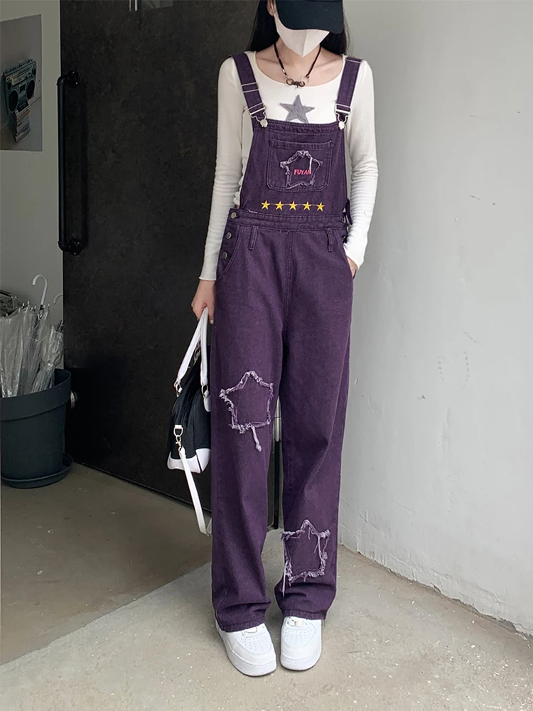 Purple Plaid Suspender Overalls