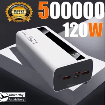 Power Bank da 200.000 mAh ad alta capacità, ricarica super rapida da 120W, batteria esterna portatile per iPhone, Huawei, Oppo, Samsung