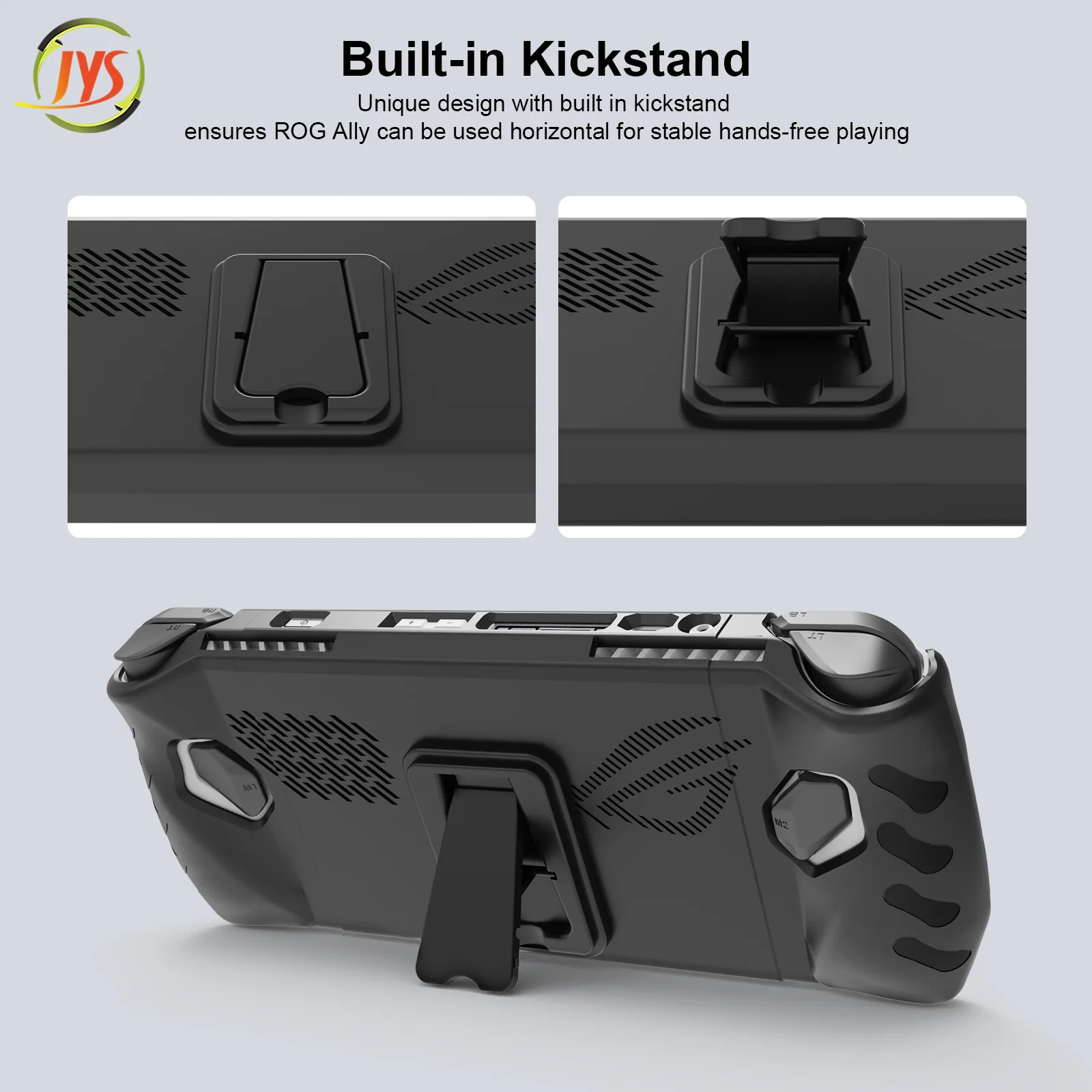 Premium TPU Case with Kickstand for ROG Ally Handheld TPU Protective Case with Back Bracket for ROG Ally Game Console Anti-slip