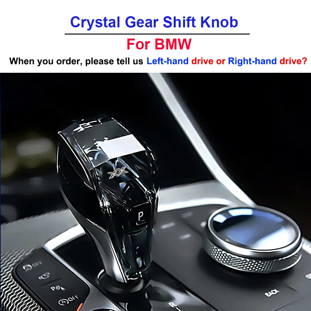 

Crystal Transparent Gear Shift Knob Handle For BMW 3/5/X3/X4/X5/X6 Series G02/G05/G06/G07/G08/G20/G30/E70/F15/F16/F26/f22/F31