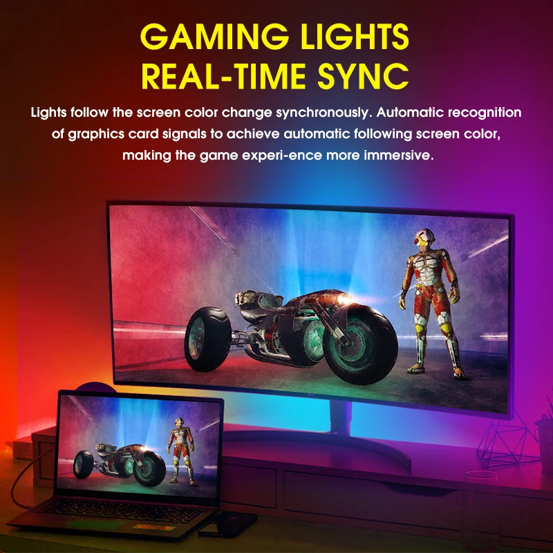 Smart Ambient PC LED Backlight Compatible macOS 13+, Windows 8,9,10,11 APP Control Computer Monitor Screen Color SyncStrip Light led strip backlight