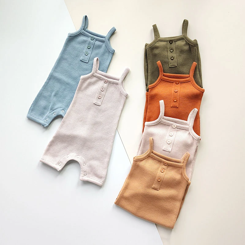 carters baby bodysuits	 2022 Baby Summer Rompers Waffle Cotton Newborn Infants Playsuits Boys and Girls Sleeveless Jumpsuits Babies Clothing 0-18 Months cute baby bodysuits