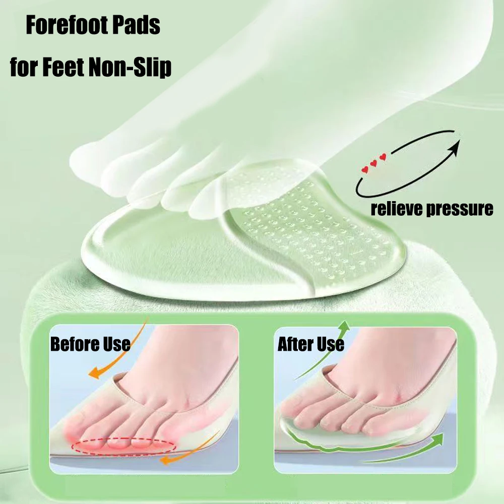 Metatarsal Pads for Women Anti Sliding Foot Pads for Open Toe Shoes  Forefoot Pads for Women Ball of Foot Cushions Shoe Pads High Heel Cushion  Inserts Women 3-Pairs Black+beige +Clear