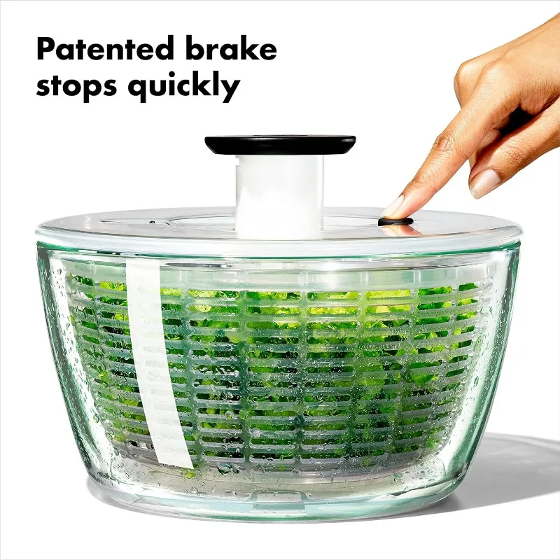 OXO Good Grips Glass Salad Spinner, Large/6.22 Quart, Clear 3