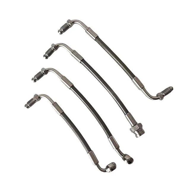 รถสายเบรคไฮดรอลิกท่อหมุนชาย M10x1 90 °   เสริม AN3Stainless Braided รถยนต์ด้านหน้าด้านหลังเบรคคลัทช์ท่อน้ํามัน 1