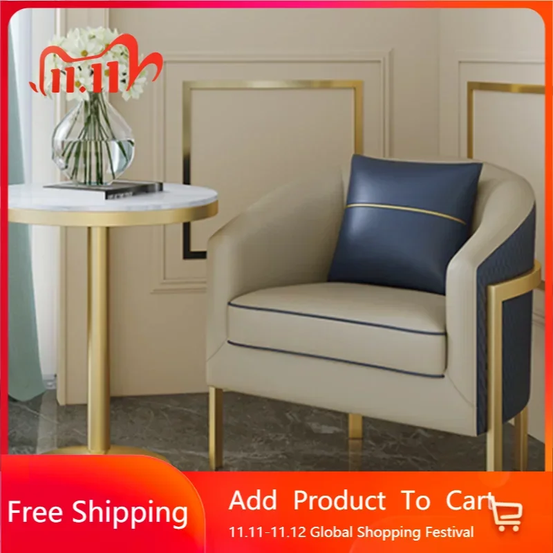 

Nordic Sofa Chairs Living Room Luxury Vanity Designer Single Modern Chair Nail Leather Balcony Cadeiras Home Furniture WSW35XP