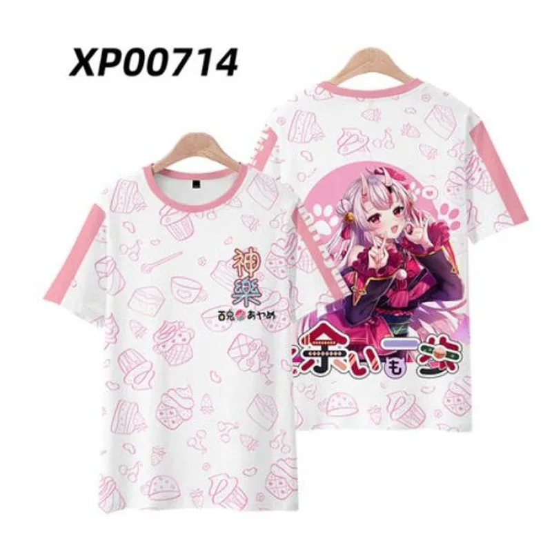 Japan Anime Kagura Nana 3D T Shirt Women Men Summer Fashion Short Sleeve Funny Tshirt Graphic Tees Streetwear Cosplay Costume