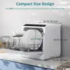 Portable Countertop Dishwashers, 5 Washing Programs Mini Dishwashers with 5 L Built-in Water Tank and Double-layered Glass Door 4