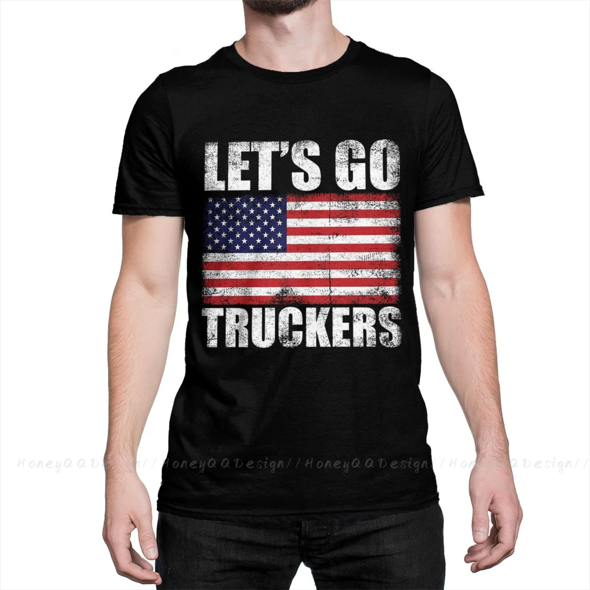 Let S Go Truckers Active Fashion Shirt Design Canadian Truckers Camicie Di Cotone T-Shirt Da Uomo Oversize Per Magliette Per Adulti