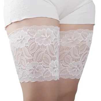 여성용 마찰 방지 허벅지 밴드, 다리 워머, 실리콘 여성용 미끄럼 방지 허벅지 다리 밴드, 섹시한 레이스 밴드, 가터 벨트, 한 쌍
