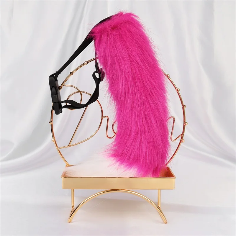 Simulation Fox Cat Tail Wolf Tail Cosplay Performance Props Anime Plush Beast Halloween Jewelry Dress Up Props