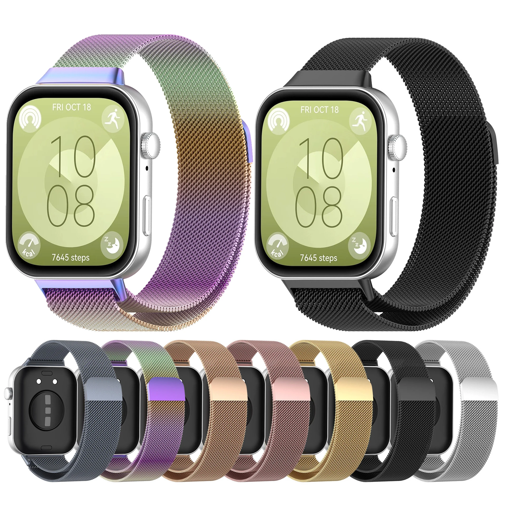 

Ремешок «Миланская петля» для Huawei Watch Fit3, ширина 225 мм, 24 мм, браслет из стали для Huawei Fit 3, 7 цветов на выбор
