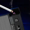 Double Arc Metal Cigarette Case Rechargeable Windproof Lighter Packs Full Pack of Cigarettes 20 PCS 10PCS  Mens Gift 3