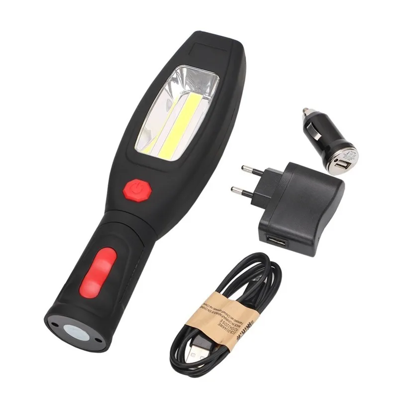 

Working Inspection Flashlight Magnetic Camping Lamp with Hook Hanging Lighting 1*COB LED+1*LED Portable Repairing Light