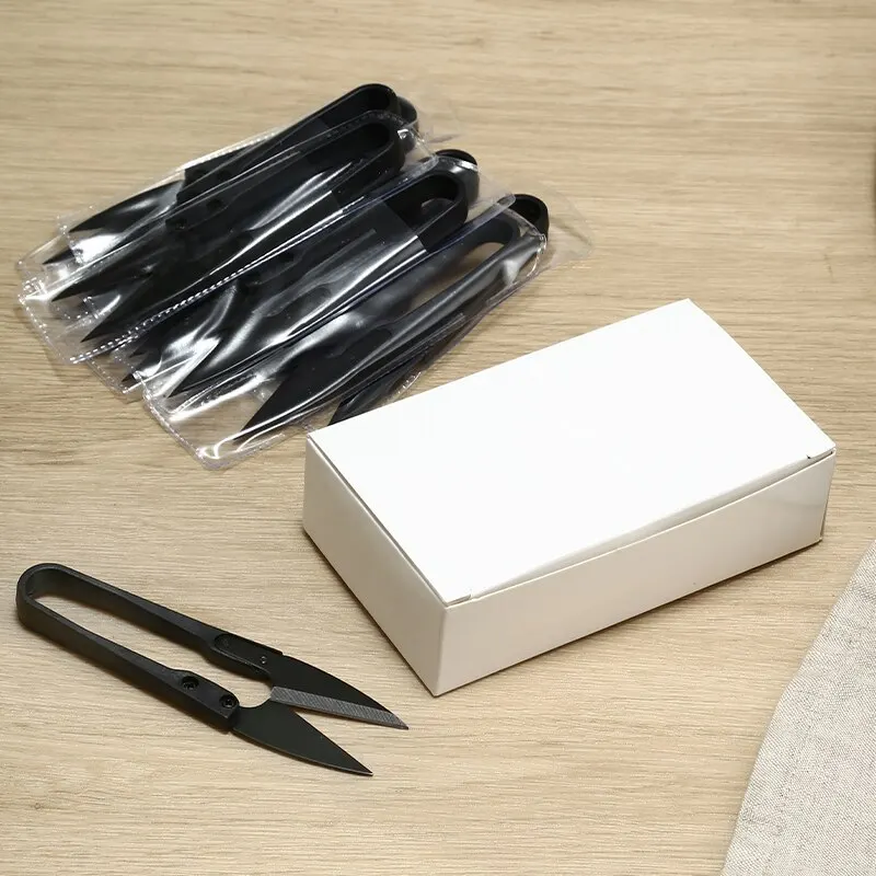 Stainless Steel U-shaped Elastic Scissors 10 Piece Set Black Carbon Steel Clothing Needle Thread Sewing Scissors sewing scissors