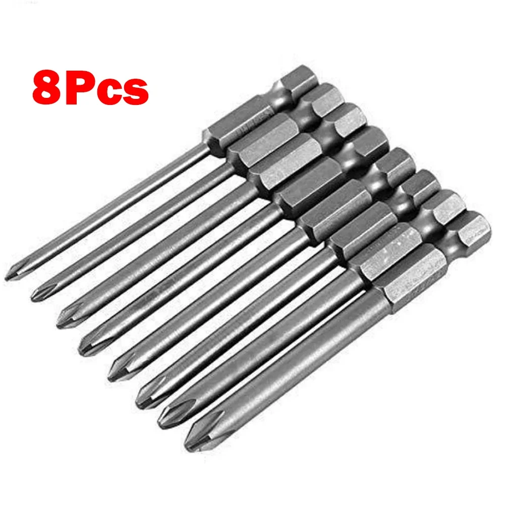 

8pcs 75mm Cross Screwdriver Bits Set Alloy Steel Electric Screwdriver 1/4 Inch Hex Screw Driver Bits Hand Tools PH0 PH1 PH2