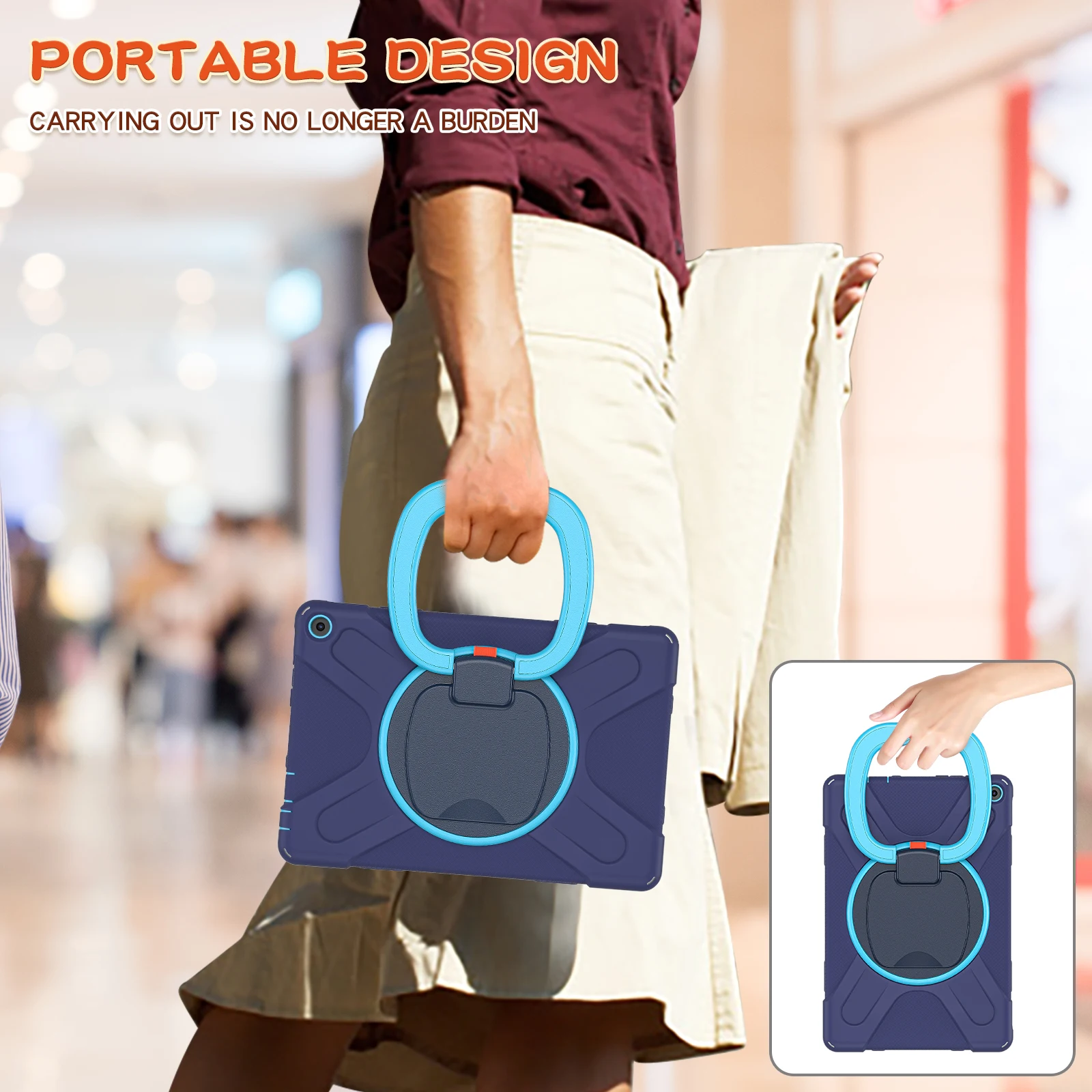 Heavy Duty Shockproof Case with 360° Rotatable Handle Grip