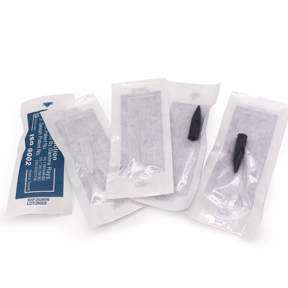 50pcs 1R Needle Tips Transparent/ Black Permanent Makeup Eyebrow and Lip Mosaic/Dragon/Merlin Tattoo Machine Needle Caps