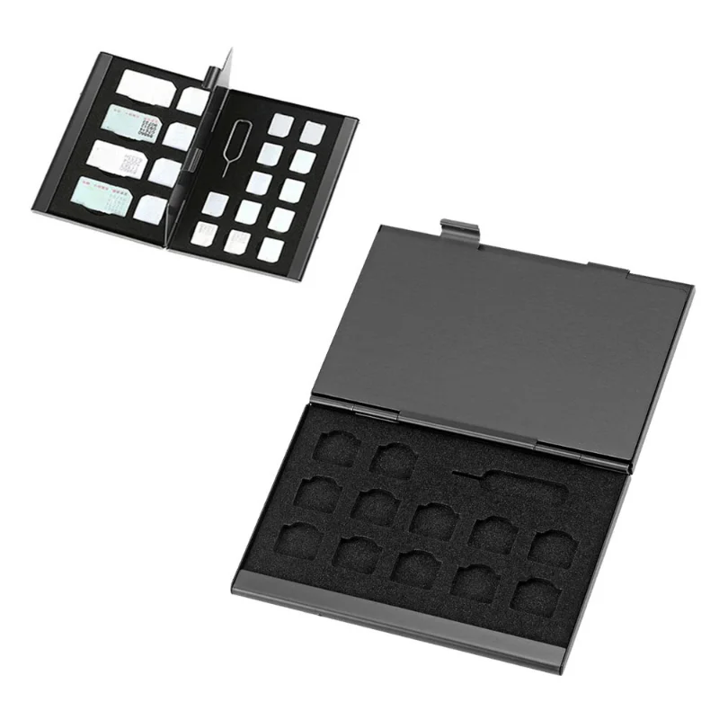 21In1PortableAluminumSIMCardPinMemoryCardStorageBoxPhone