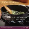 Nouvelle Copper Hard Anodized Nonstick Pots and Pans, Cookware Set (11 Piece), Onyx 4