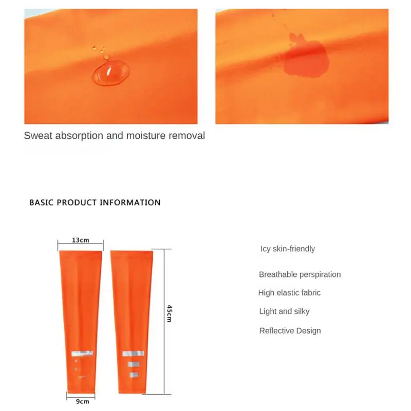 Breathable Quick Dry Night Running Reflective Arm Sleeves Basketball Elbow Pad Fitness Sports Cycling Ice Silk Arm Warmers 1Pair arm sleeves cooling arm sleeves reflective arm bands basketball elbow protectors
