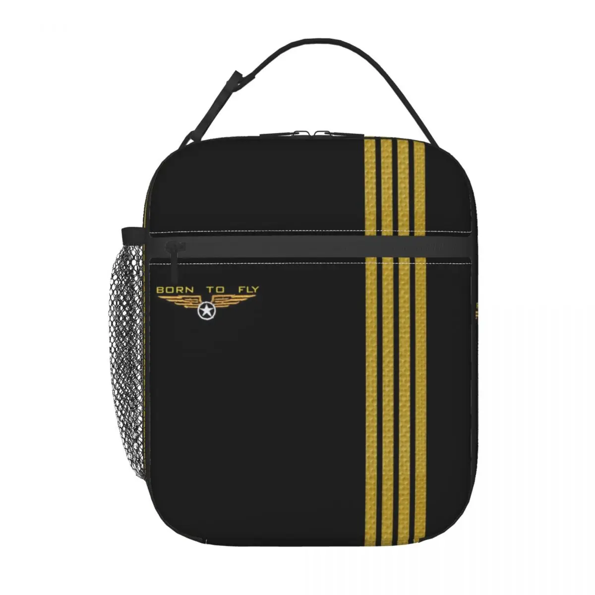 

Born To Fly Flight Pilot Resuable Lunch Box Women Waterproof Flying Aviation Aviator Thermal Cooler Food Insulated Lunch Bag