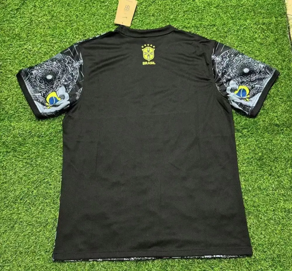 2425 Fan Edition Brazil Black Grey Special Edition Football Suit