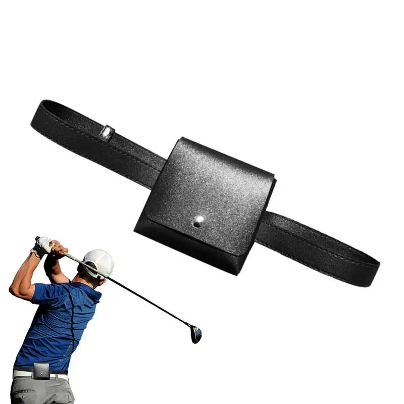 

Cell Phone Storage Bag, PU Leather Strong Texture Golf Ball Fanny Bag, Golf Rangefinder Waist Pocket, with 70cm Belt, Waterproof