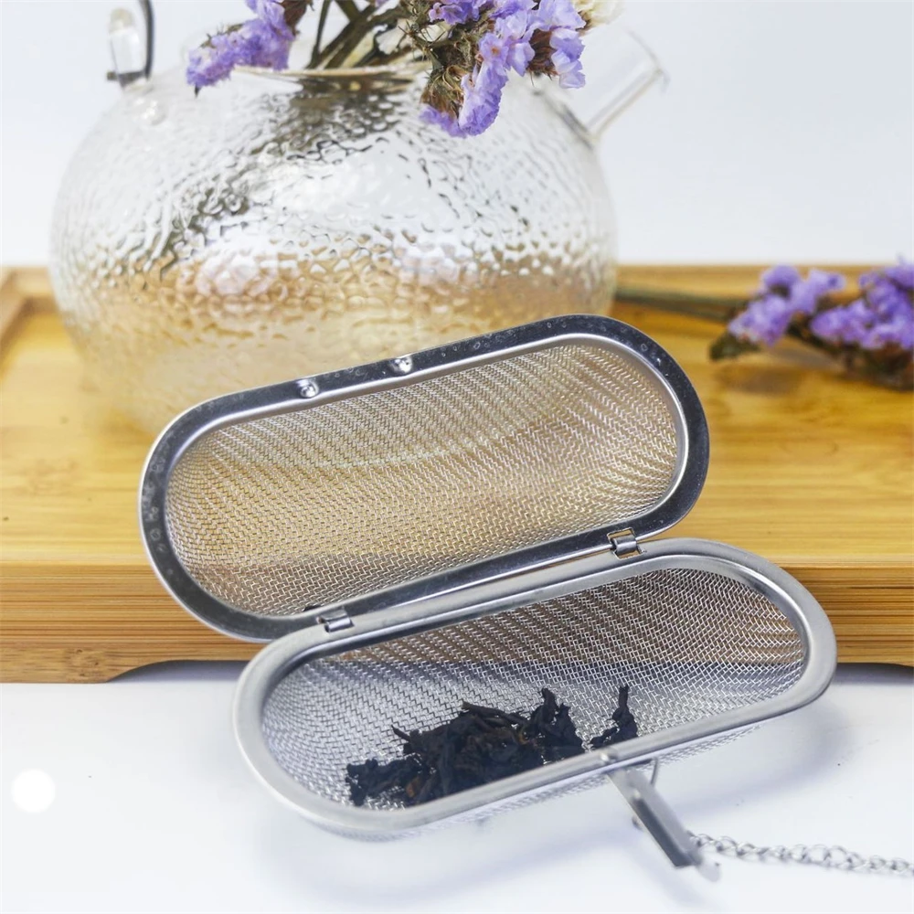 20pcs Stainless Steel Mesh Tea Infuser Ball Oval Loose Leaf Spice Herb Tea Strainer