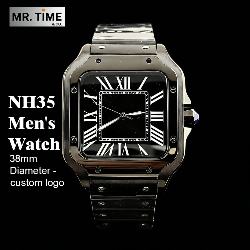 2026 Fashion NH35 Men's Stainless Steel Automatic Watch High Quality Watch Customized Logo Suitable for NH35 Movement