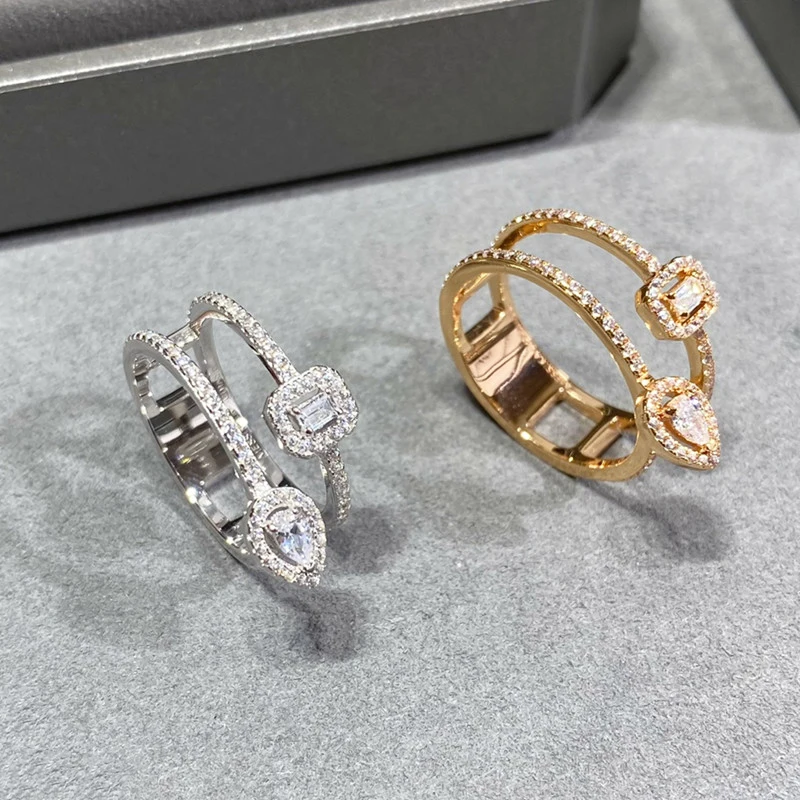 

Женское кольцо из серебра 925 пробы, с квадратной подвеской