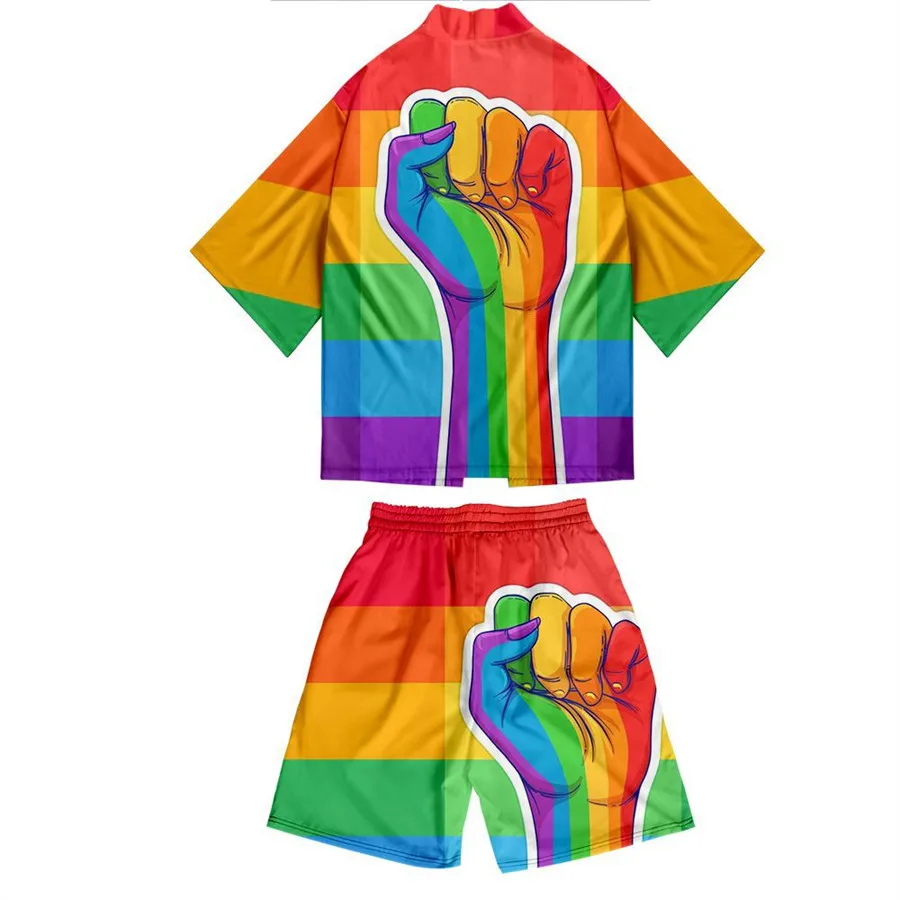 Two-piece Suit LGBT Gay Love Lesbian Rainbow Japanese