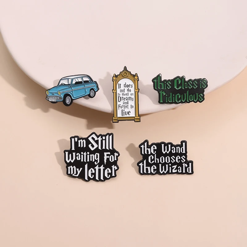 Enamel Pins Magic Fantasy Movies Enamel Pins Magic Book Spell Butterfly Key Film Inspiration Brooches Lapel Badge Jewelry Gifts for Friends