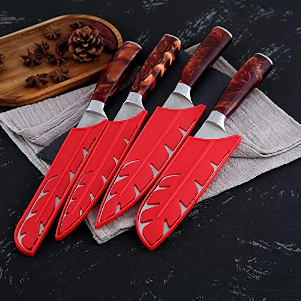 XYJ 2pcs/set Safety Knife Covers Sleeves Knives Edge Guard, Universal Knife  Sheath, Slicing, Chef Knife Case Blade Guards Protector Red Kitchen Knife