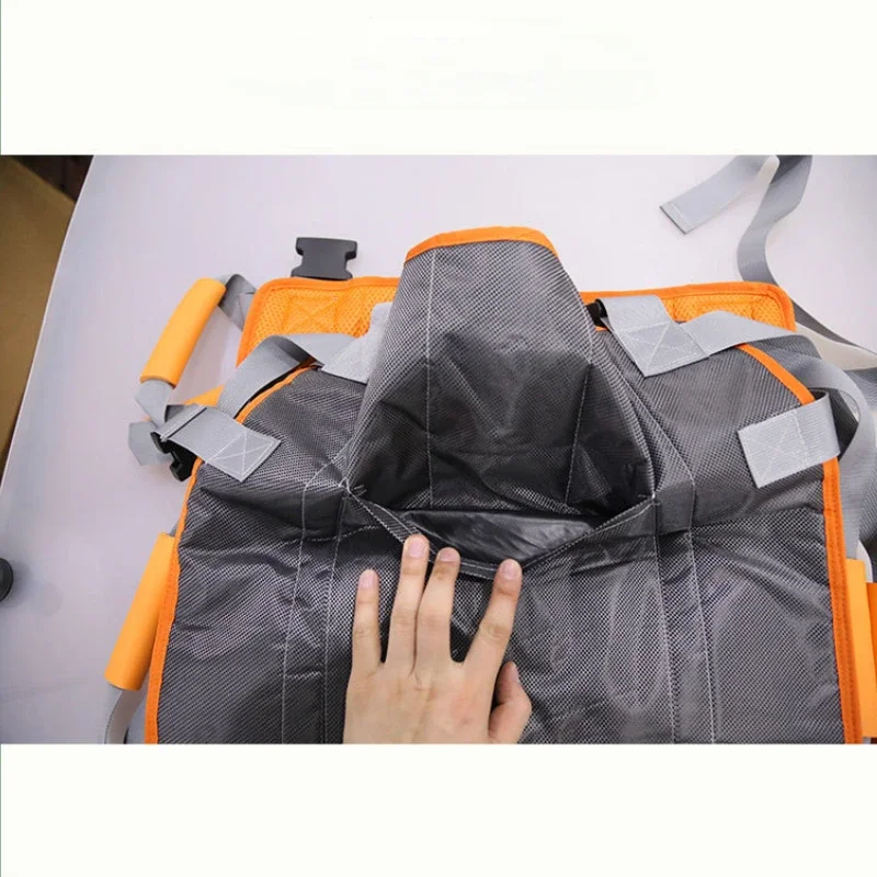 Versatile Orange Transport Belt & Folding Stretcher for Elderly and Paralytic Patients - Safe Stair Transfer Chair with Backstraps 7