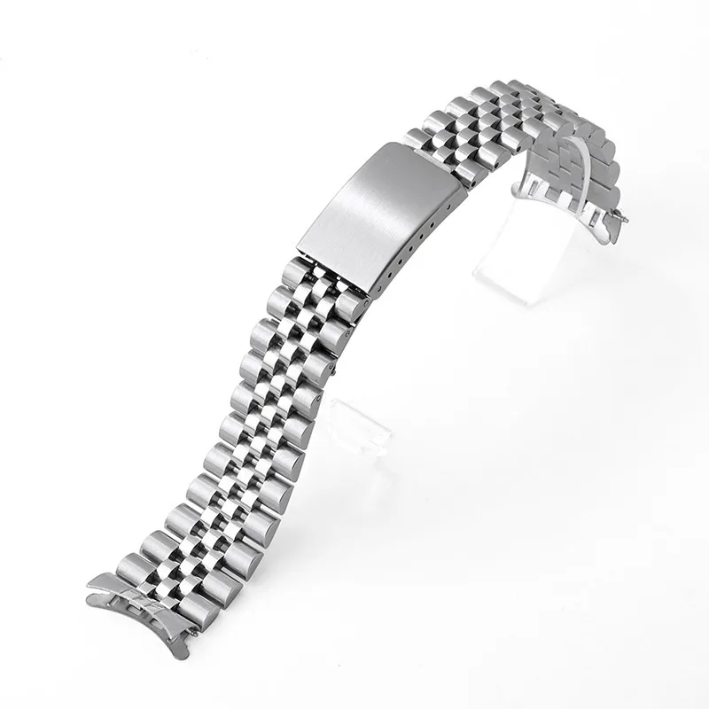 Solid Stainless Steel Curve End Watch Band - Sport Wristbelt Business Bracelet