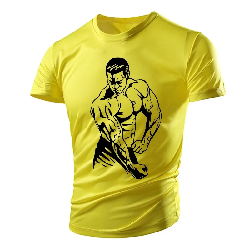 Gym Sports Men's T-shirt Muscle Pattern Running Quick-drying Short-sleeved 3d print t shirt