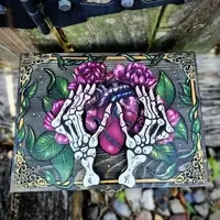 Artistic Skull Hidden Key Jewelry Box Christmas Halloween Gifts Box Wood Gothic Delicate Storage Box for Rings Necklaces 1