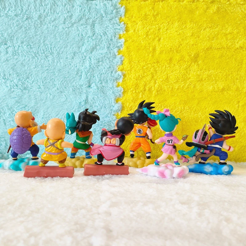 7pcs/Set Anime Dragon Ball Z Action Figures Colorful Cloud Series PVC Model Toys Collection Kawaii Goku Doll Adult Children Gift
