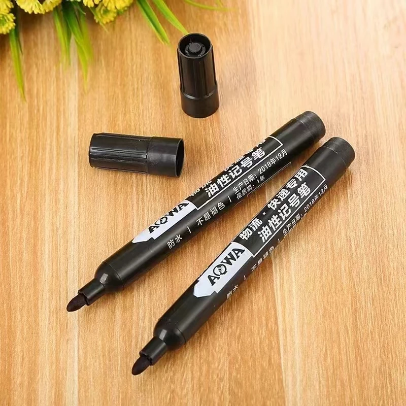 라운드 토 네임펜 펜, 방수 잉크, 미세 포인트, 검정, 파랑, 빨강, 오일 잉크, 1.5mm, 파인 컬러 마커 펜, 100 개