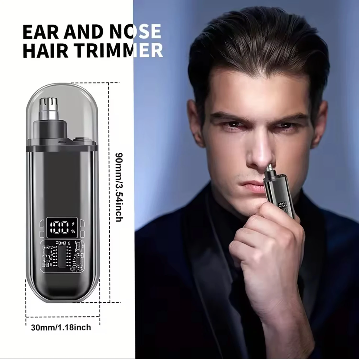 Portable Electric Nose Hair Trimmer USB charging Nose Ears Hair Eyebrow Trimmer for Men Rechargeable Painless set