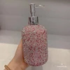 Bling Diamond Hand Sanitizer Bottle 500ml Glass Bathroom Soap Shampoo Shower Gel Dispenser Liquid Lotion Refill Press Head Pink 5