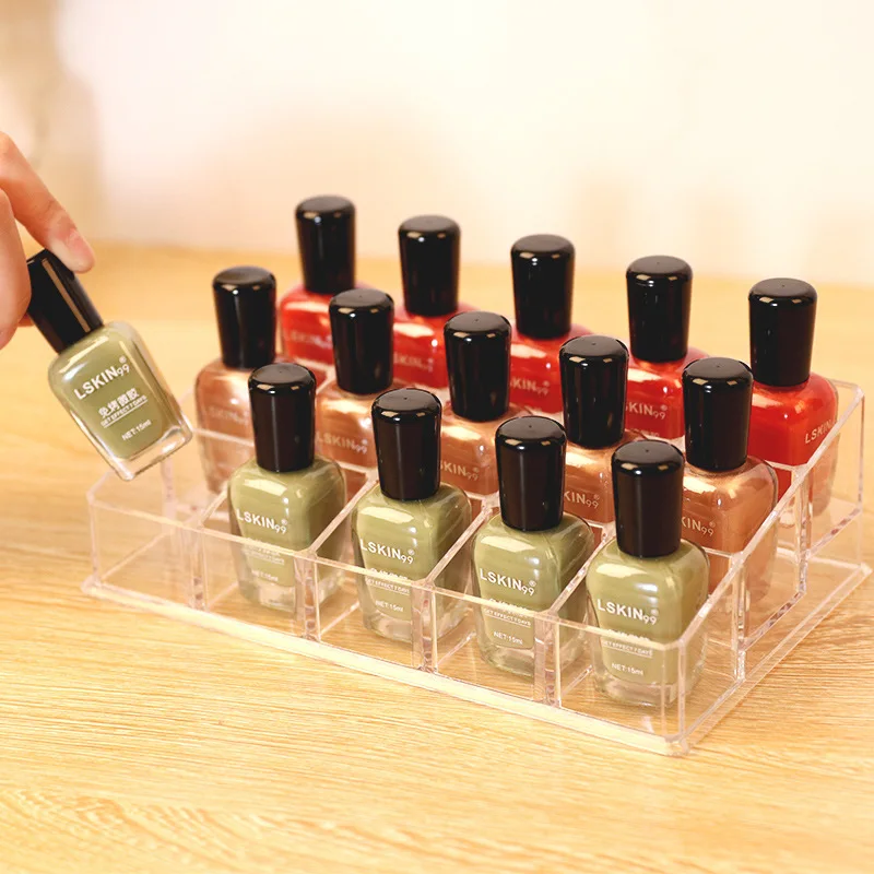 

Acrylic Nail Polish Organizer Storage Box UV Gel Shelf Multifunctional Nail Art Rack Clear Cosmetic Holder Manicure Storage Tool