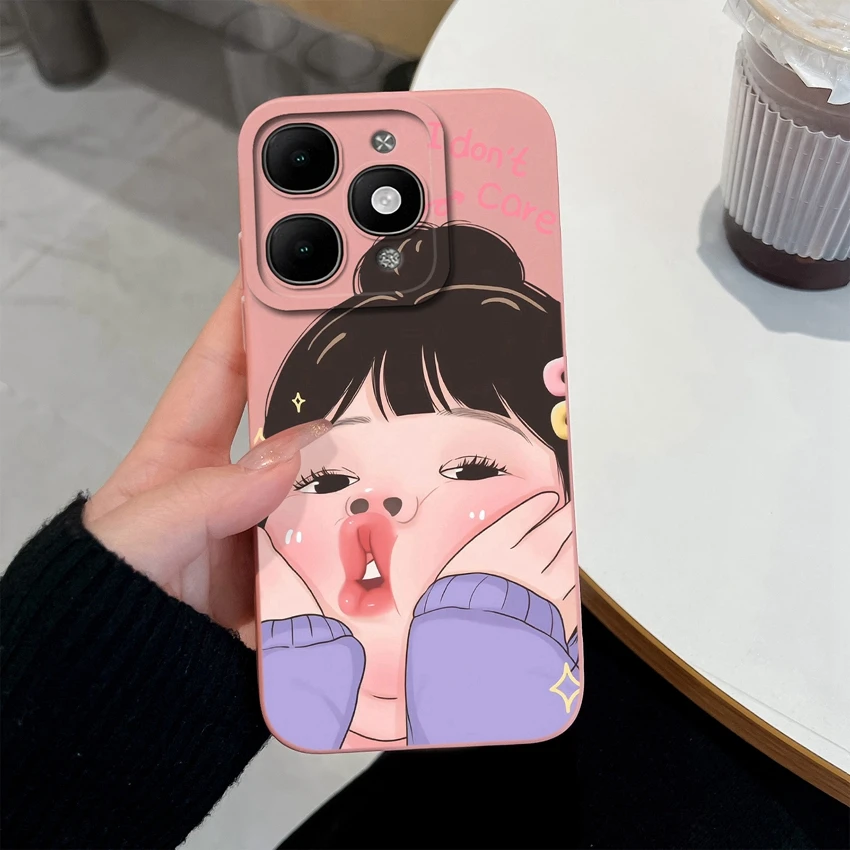 Pretty Floral Liquid Silicone Shockproof Phone Case with Screen Protector