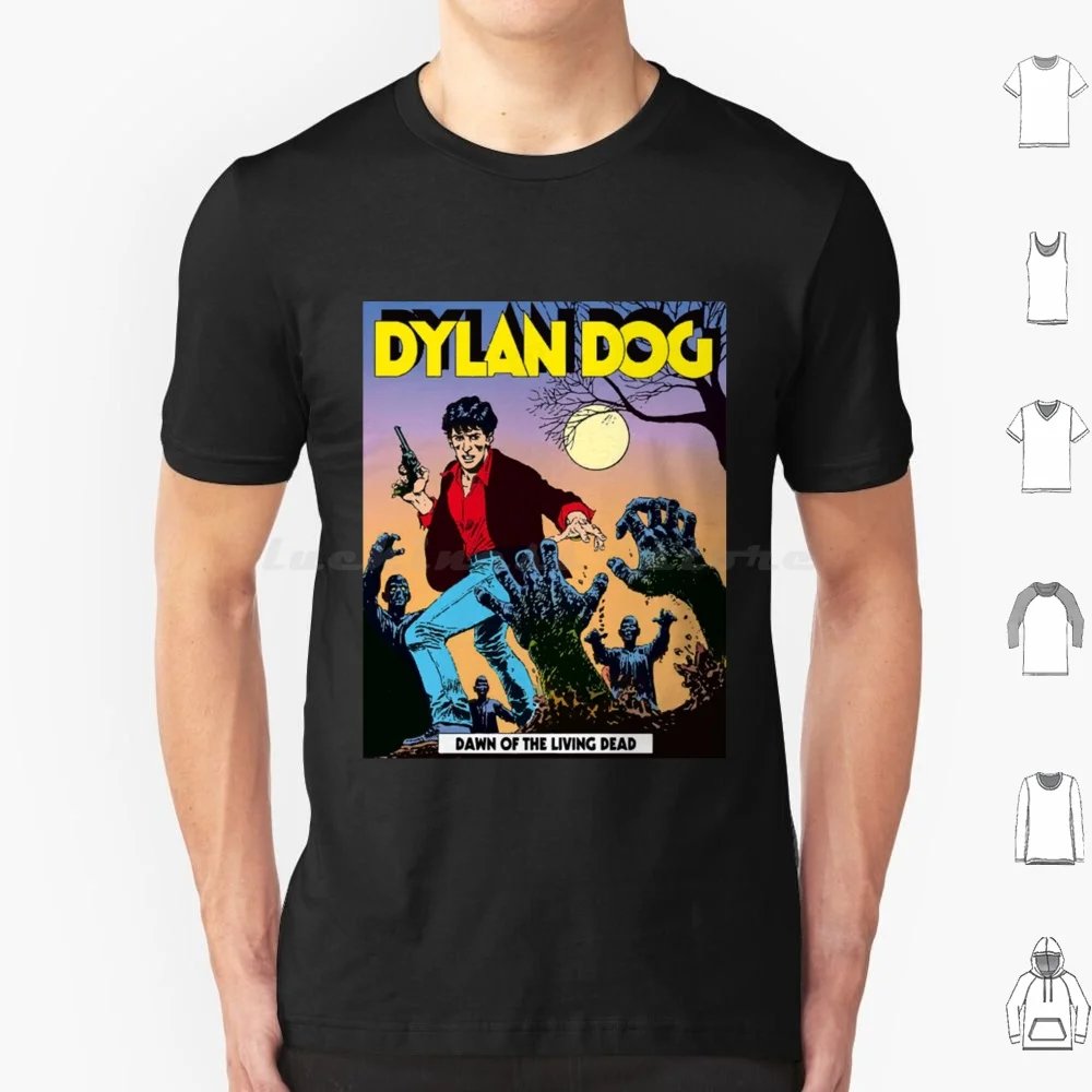 Maglietta Per Cani Dynamus Big Size 100% Cotone Comics Halloween Horror Horror Comics Retro Dyson Dog Dylan Dog Comic Italia Zombie
