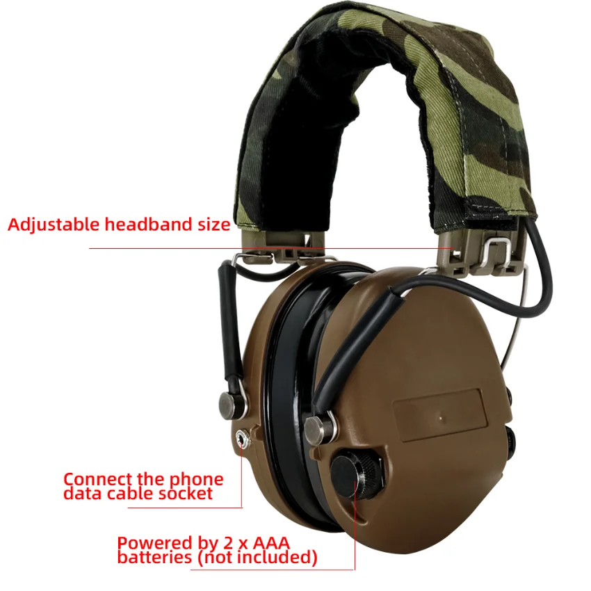Tactical Headset MSASordin IPSC Hearing Protection Electronic  Shooting Earmuffs Noise Canceling Headset with Gel Earmuffs