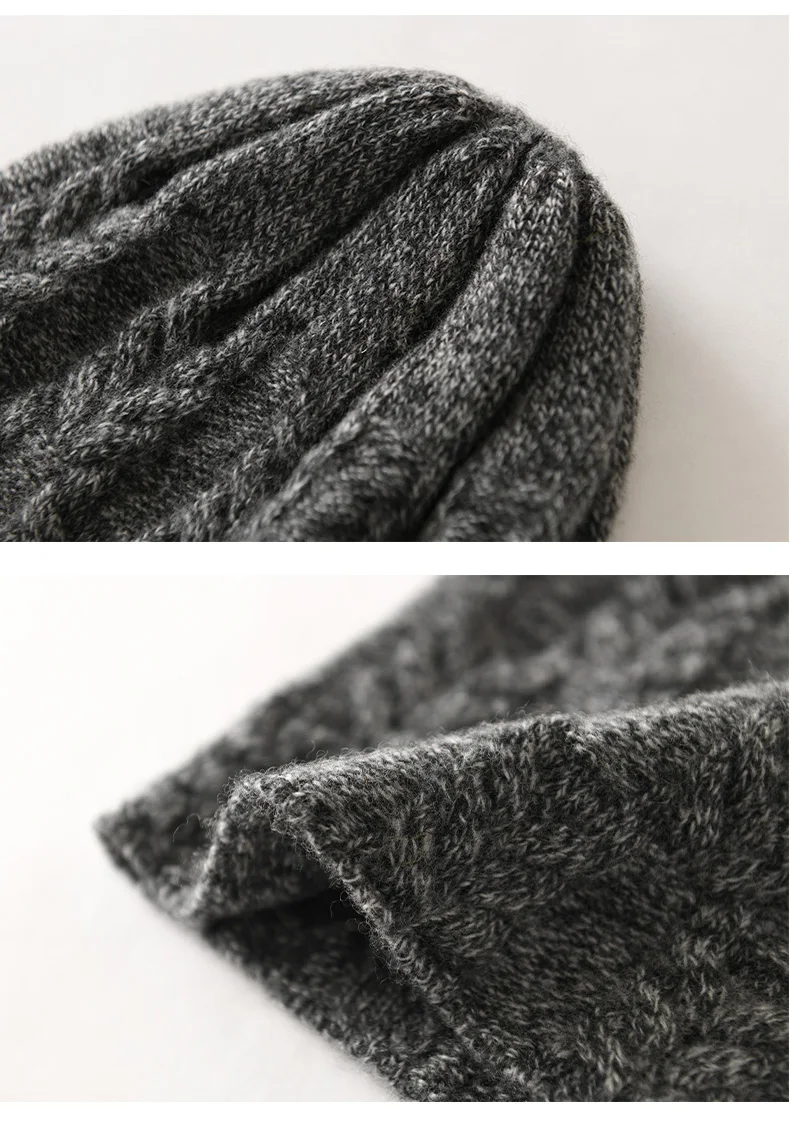 100% Ziegenkaschmir-Strickmützen für Damen, warme, weiche Wintermützen für Mädchen, Gorros, Herbst, Y2K-Mode, Korea, Bonnet-Mütze – Detail 37