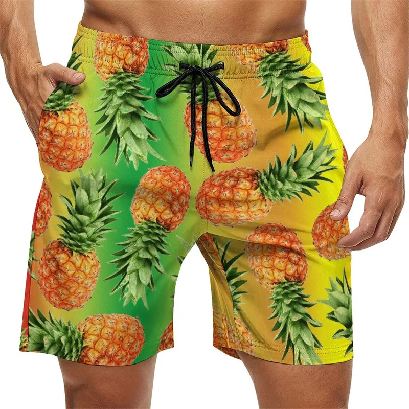 

Pineapple 3D Printed Short Pants Casual Swimming Shorts Men Summer Beach Shorts Swimsuit West Coast Quick-drying Male Swim Trunk